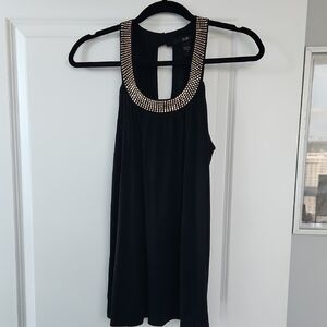 Embellished Black Sleeveless Top, Size M, pre-loved